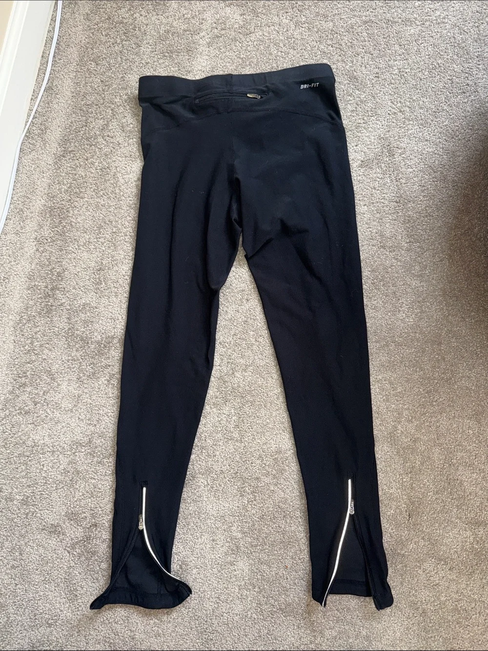 Nike Dri-FIT Women's Running Leggings M Black Ankle Zip 320868-010